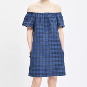 Madewell Blue/Black Plaid Dress w/Pockets Size 2
